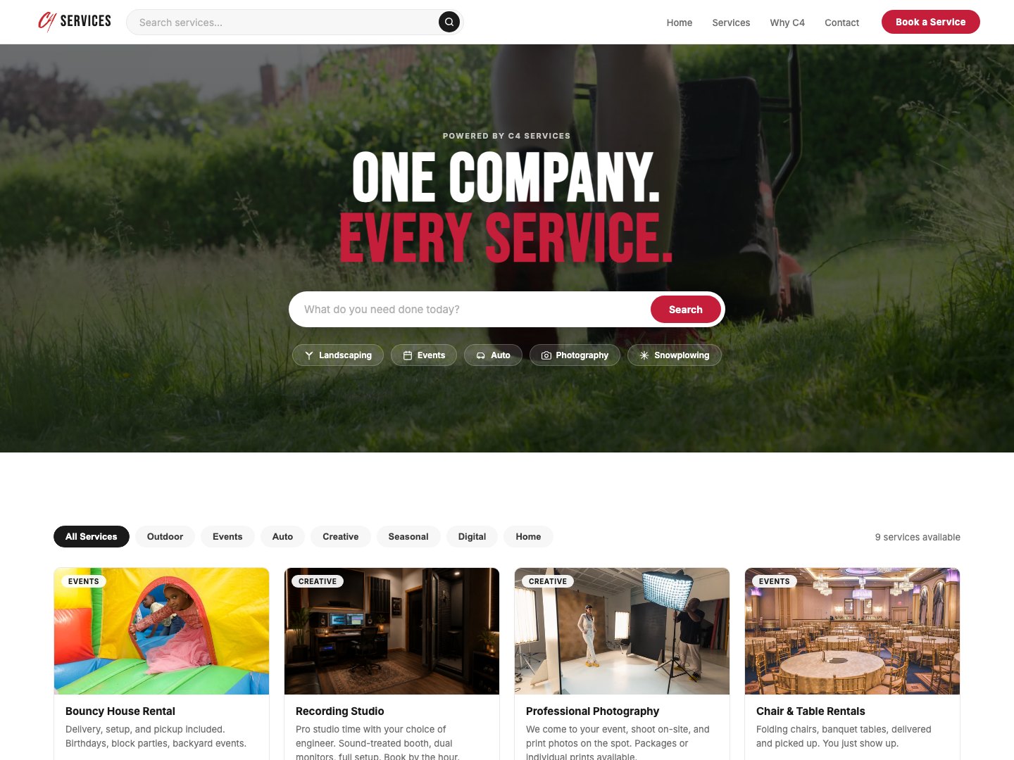 C4 Services homepage
