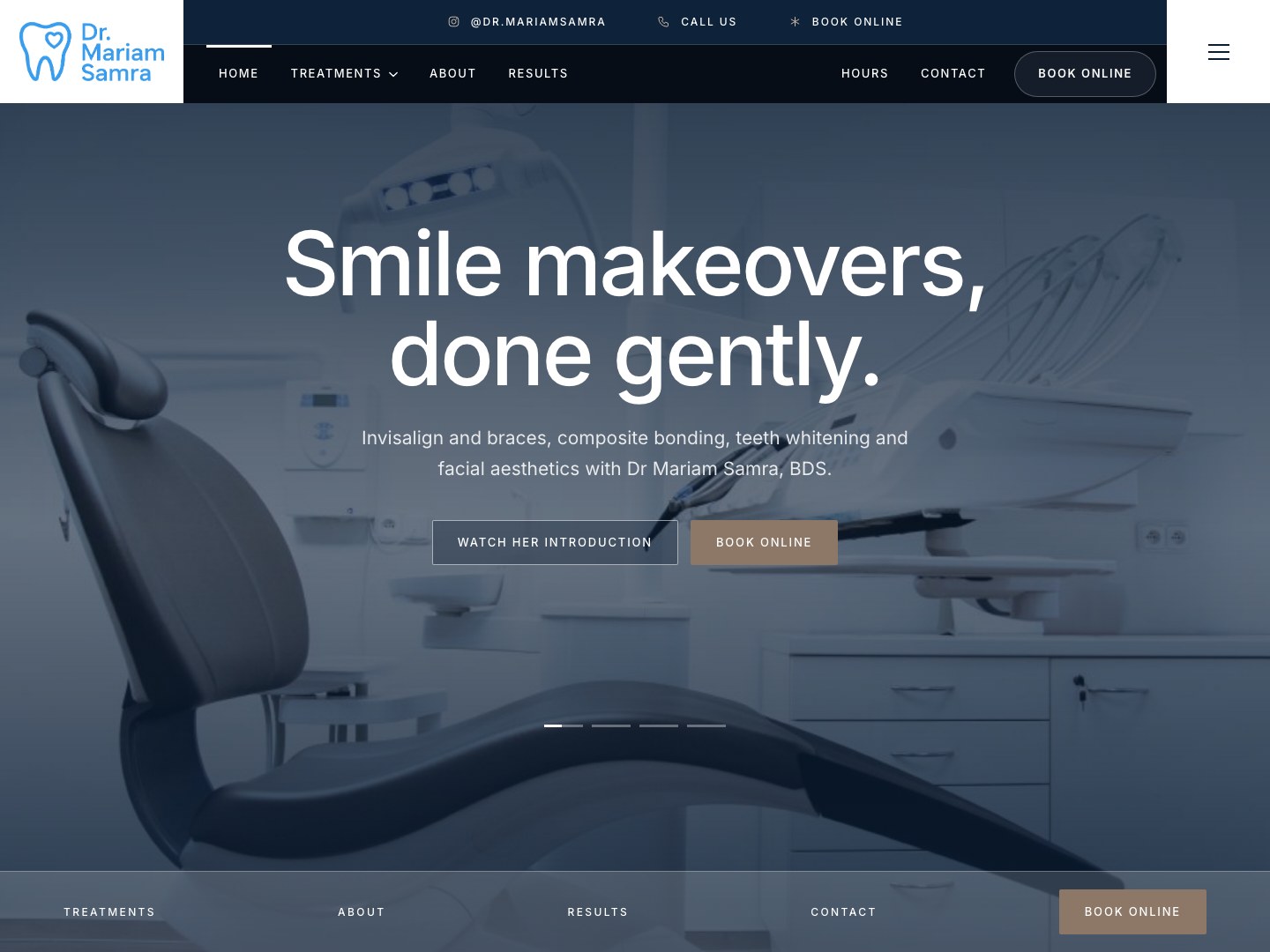 Dr Mariam Dental & Aesthetics homepage